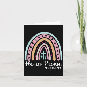 Easter Christian He Is Reinbow Risen Men Women Kid Card