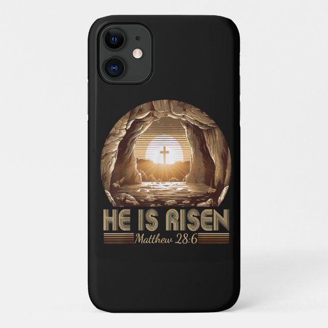 Easter Christian He is Risen Jesus  Case-Mate iPhone Case (Back)
