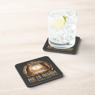 Easter Christian He is Risen Jesus Coaster