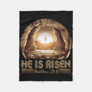 Easter Christian He Is Risen Jesus Empty Tomb Men Fleece Blanket