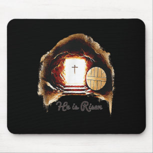 Easter Christian He Is Risen Jesus Empty Tomb Men Mouse Pad