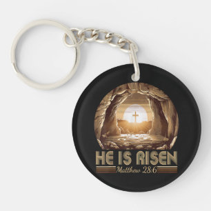 Easter Christian He is Risen Jesus Key Ring