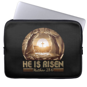 Easter Christian He is Risen Jesus Laptop Sleeve