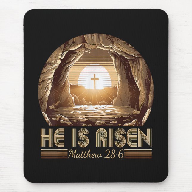 Easter Christian He is Risen Jesus  Mouse Pad (Front)