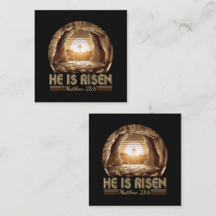Easter Christian He is Risen Jesus Square Business Card