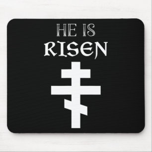 Easter Christian He Is Risen Resurrection Orthodox Mouse Pad