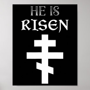 Easter Christian He Is Risen Resurrection Orthodox Poster