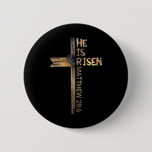 Easter Christian He Is Risen Sun Resurrection Men 6 Cm Round Badge