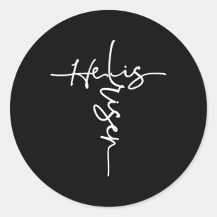 Easter Christian He Is Risen Sun Resurrection Men Classic Round Sticker