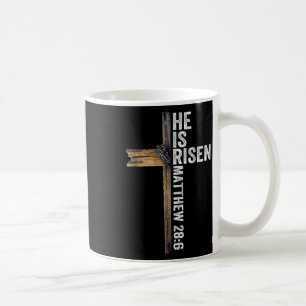 Easter Christian He Is Risen Sun Resurrection Men Coffee Mug