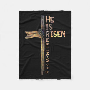 Easter Christian He Is Risen Sun Resurrection Men Fleece Blanket