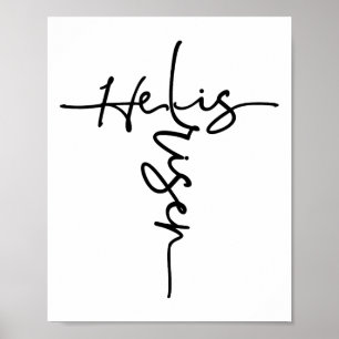 Easter Christian He Is Risen Sun Resurrection Men Poster