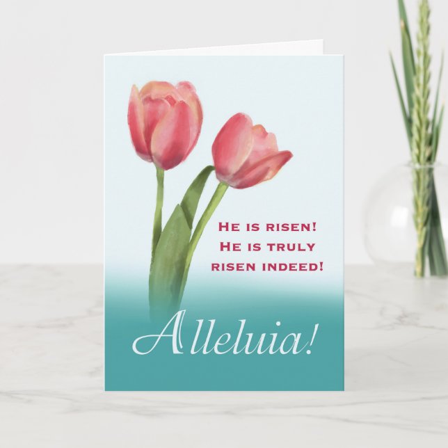 Easter Christian Joy of Resurrection with Magenta  Card (Front)