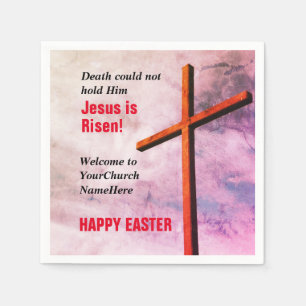 EASTER CHURCH SERVICES   Jesus is Risen Napkin