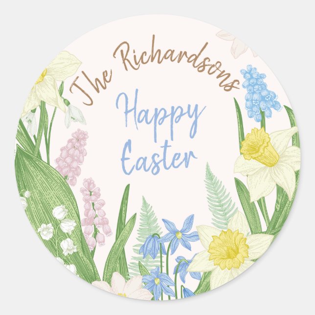 Easter Classic Round Sticker (Front)