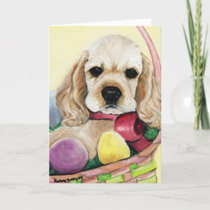 "Easter Cocker Spaniel Puppy" Art Greeting Card