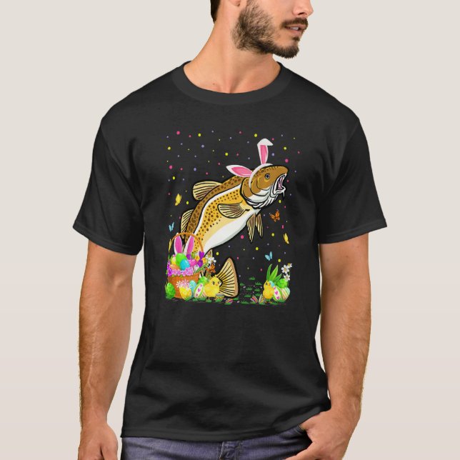 Easter Cod Fish Bunny Egg Hunting Cod Easter Sunda T-Shirt (Front)