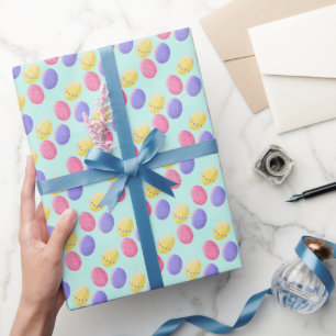 Easter colour eggs wrapping paper