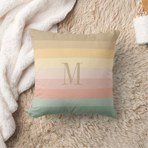 Easter Colour Stripes Pattern Cushion