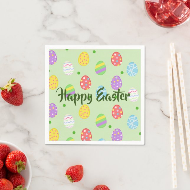 Easter colourful Eggs Festive      Napkin (Insitu)