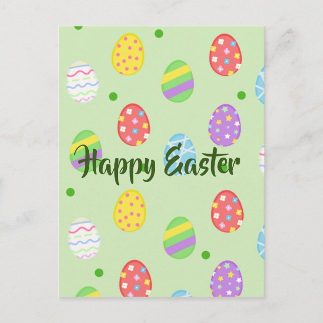 Easter colourful Eggs Festive Postcard (Front)