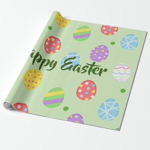 Easter colourful Eggs Festive Wrapping Paper