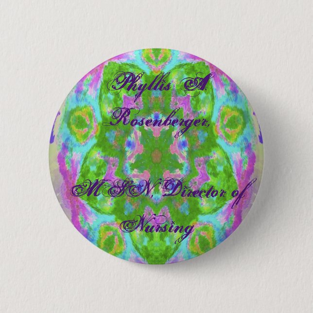 Easter colourful kaleidoscope design image 6 cm round badge (Front)
