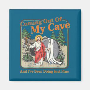 Easter coming out cave jesus graphic men women magnet