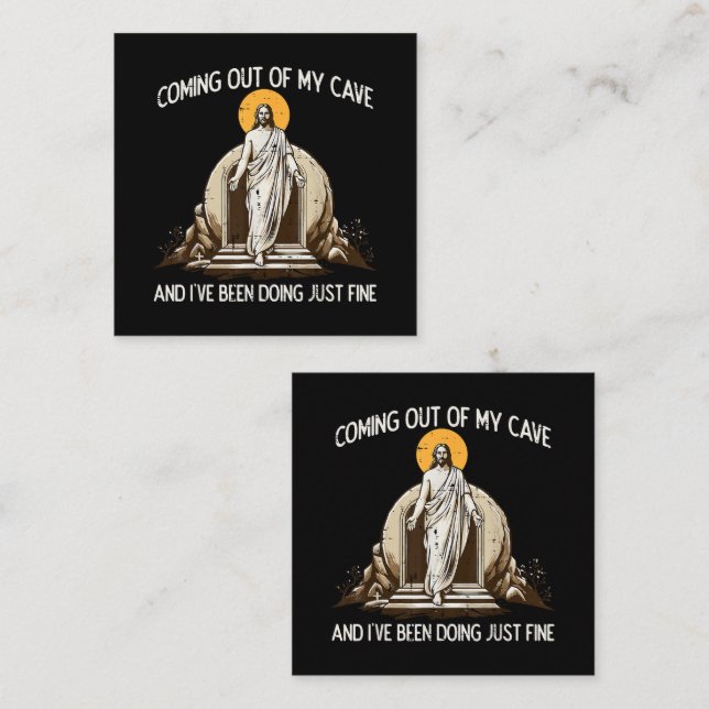 Easter Coming Out My Cave Jesus Enclosure Card (Front/Back)