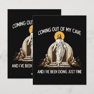 Easter Coming Out My Cave Jesus Holiday Card