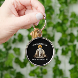 Easter Coming Out My Cave Jesus Key Ring