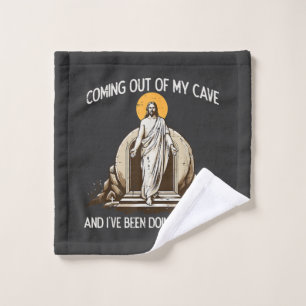 Easter Coming Out My Cave Jesus Wash Cloth