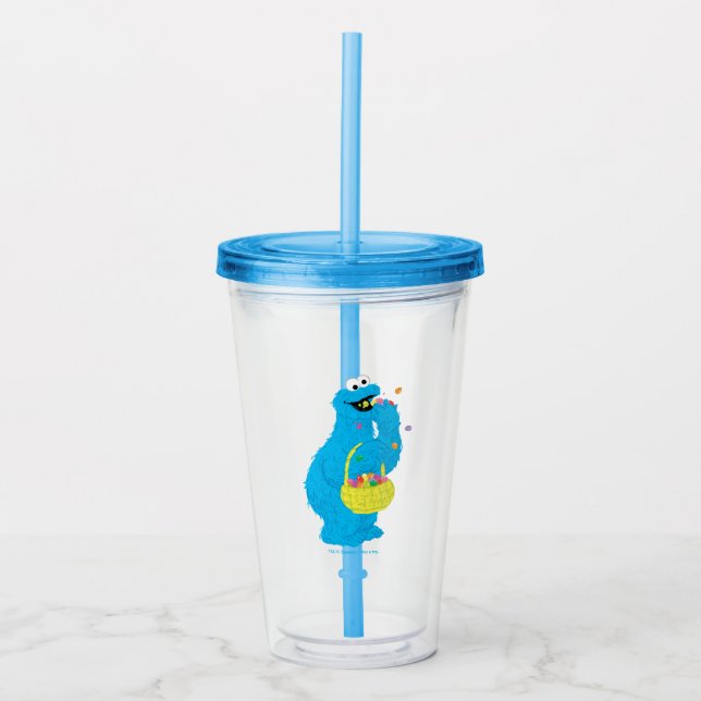 Easter Cookie Monster Acrylic Tumbler (Front)
