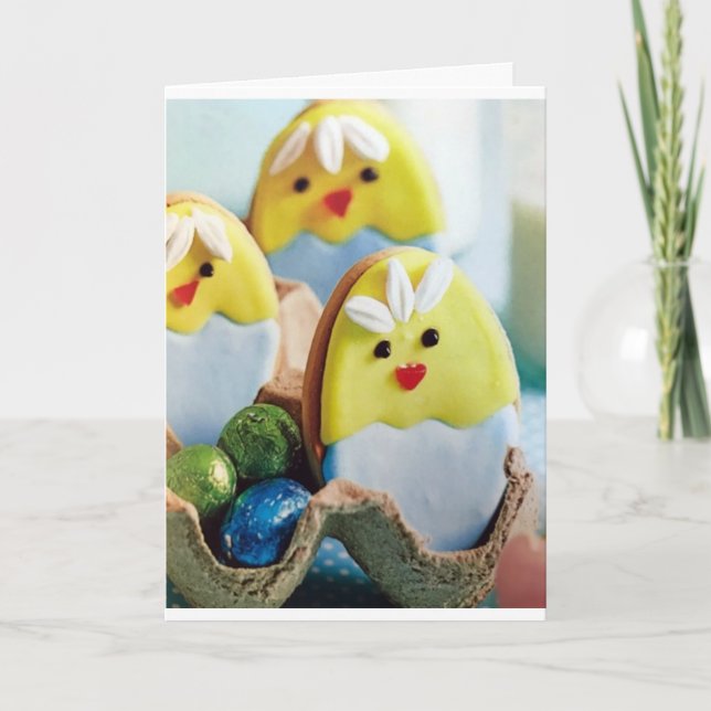 **EASTER COOKIES AND EASTER EGGS SAY**HAPPY EASTER CARD (Front)