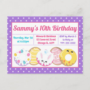 Easter Cookies Doughnuts and Sweets Birthday Party Postcard