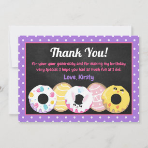 Easter Cookies Doughnuts and Sweets Birthday Party Thank You Card
