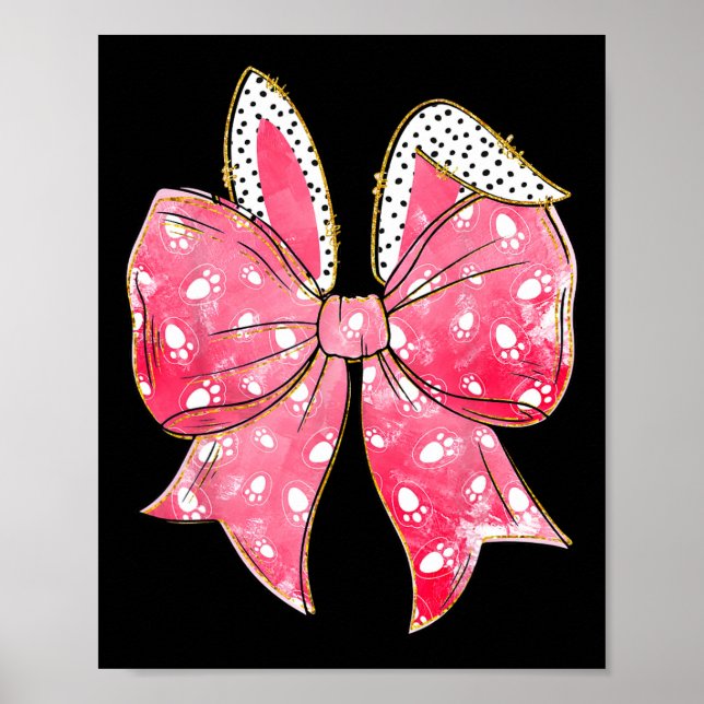 Easter Coquette Happy Easter Bunny Bow Easter Bunn Poster (Front)