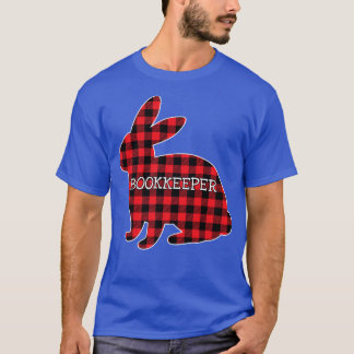 Easter Costume Red Plaid Bunny Graphic Bookkeeper  T-Shirt