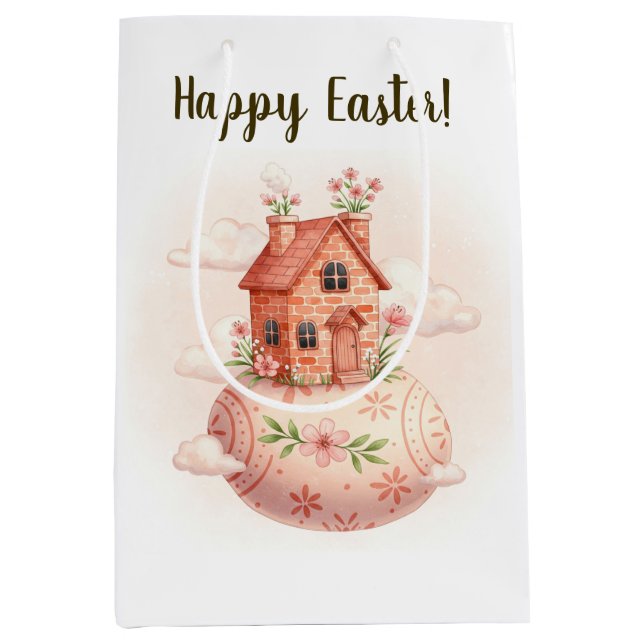 Easter cosy house medium gift bag (Front)
