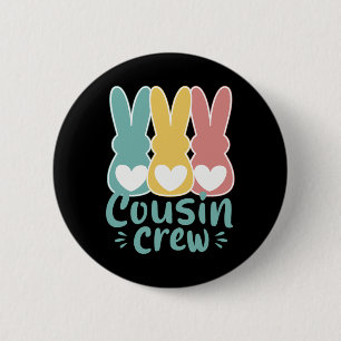 Easter Cousin Crew Squad Family Matching Bunnies T 6 Cm Round Badge