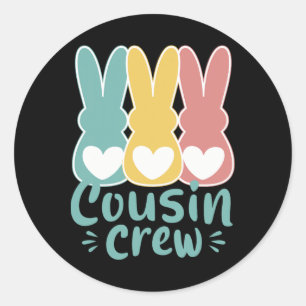 Easter Cousin Crew Squad Family Matching Bunnies T Classic Round Sticker