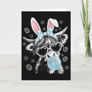 Easter Cow Bubblegum Sungles Bunny Easter Day Card