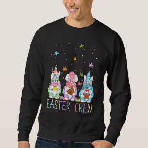 Easter Crew Three Gnomes Bunny Ears Candy Hunting  Sweatshirt