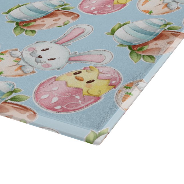 Easter Critters Glass Cutting Board (Corner)
