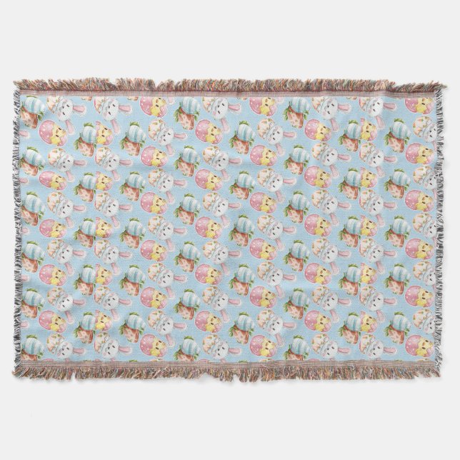 Easter Critters Throw Blanket (Front)