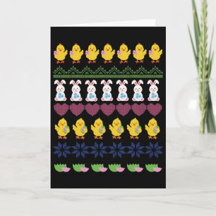 Easter Crochet Pattern Chicken Rabbit Egg Card