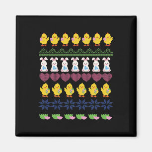 Easter Crochet Pattern Chicken Rabbit Egg Magnet