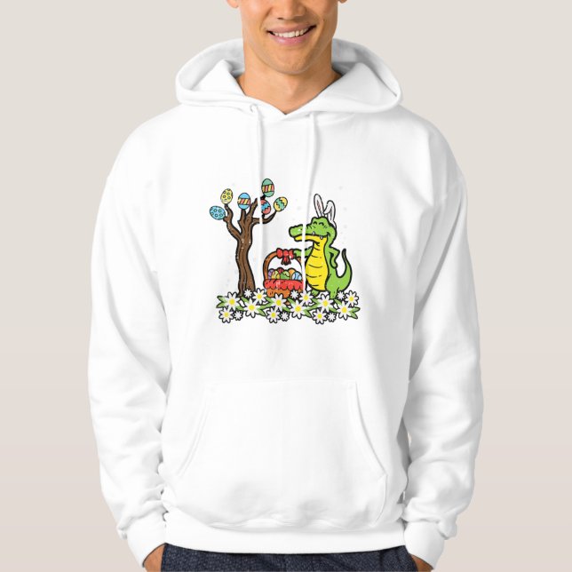 Easter Crocodile Bunny Egg Tree Alligator Boys Gir Hoodie (Front)