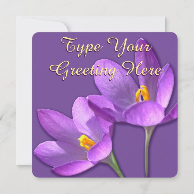 Easter Crocus Invitations Easter Cards Personalise (Front)