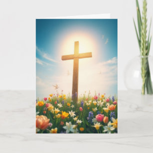 Easter Cross and Glow Holiday Card